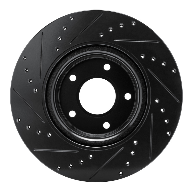 Pontiac GTO Brake Rotor (1) - Front Right - R1 Concepts - Drilled & Slotted - Black - `05-`06